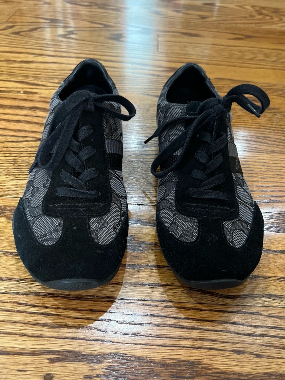 Coach Kelson Signature C Monogram Sneakers Sz 7.5 Black Y2K Retro Streetwear